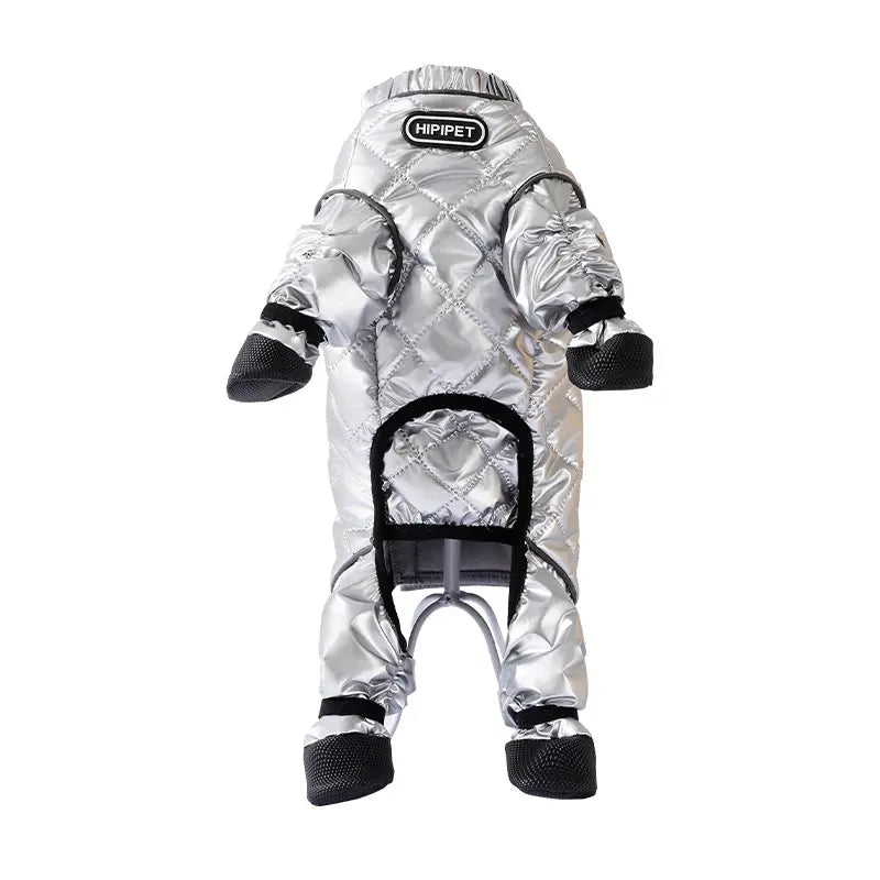 Dog Winter Warm Thermal Locking Jumpsuit - Quilted Traps Body Heat, Waterproof, Windproof, Dustproof, Full Body Cover, Multi-Size Outdoor Pet Coat