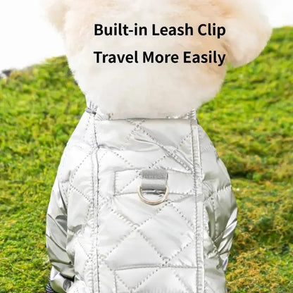 Dog Winter Warm Thermal Locking Jumpsuit - Quilted Traps Body Heat, Waterproof, Windproof, Dustproof, Full Body Cover, Multi-Size Outdoor Pet Coat