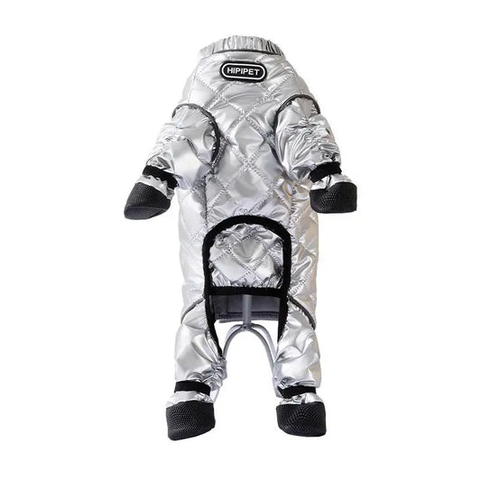 Dog Winter Warm Thermal Locking Jumpsuit - Quilted Traps Body Heat, Waterproof, Windproof, Dustproof, Full Body Cover, Multi-Size Outdoor Pet Coat