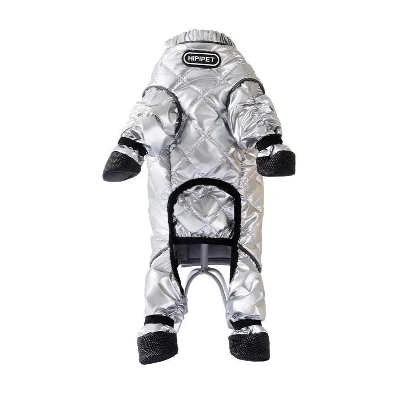 Dog Winter Warm Thermal Locking Jumpsuit - Quilted Traps Body Heat, Waterproof, Windproof, Dustproof, Full Body Cover, Multi-Size Outdoor Pet Coat